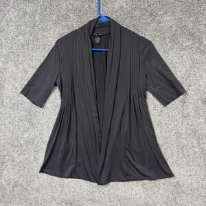 Audrey & Grace Tunic Blouse S Gray Office Chic Minimalist Layering Career Draped